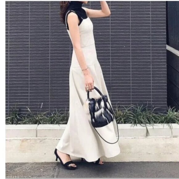 Zara Soft Faux Leather Midi Maxi Dress Ecru White Size Small - Picture 3 of 9